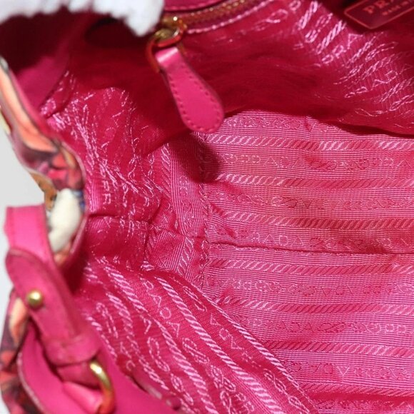 PRADA Hand Bag Nylon 2way White Gold Auth 141530 - Picture 13 of 16